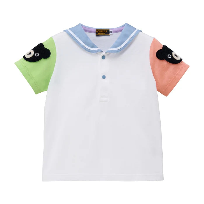 Mickey House Kids T-shirt Japanese Toddler Short Sleeve Polo Shirt Blouse Logo Embroidery 2 Colors 