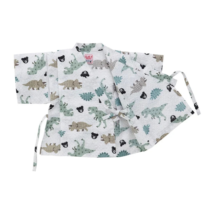 미키하우스 티셔츠 일본 키즈 유아 반팔 반바지 세트 공룡 테마 유카타 디자인