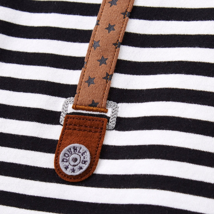 미키하우스 긴팔 티셔츠 일본 키즈 긴팔티  더블비 멜빵 블랙 쿠마 2컬러