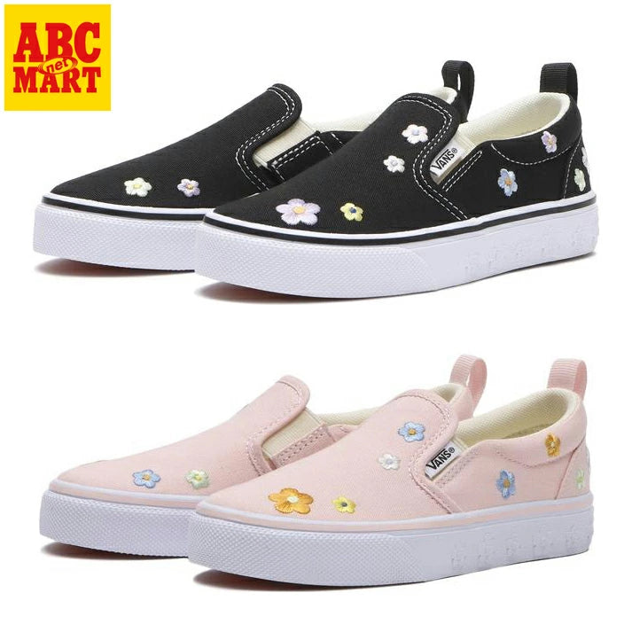 반스 키즈 신발 일본 슬립온 클래식 플라워 패턴 스니커즈 V98PS 2컬러