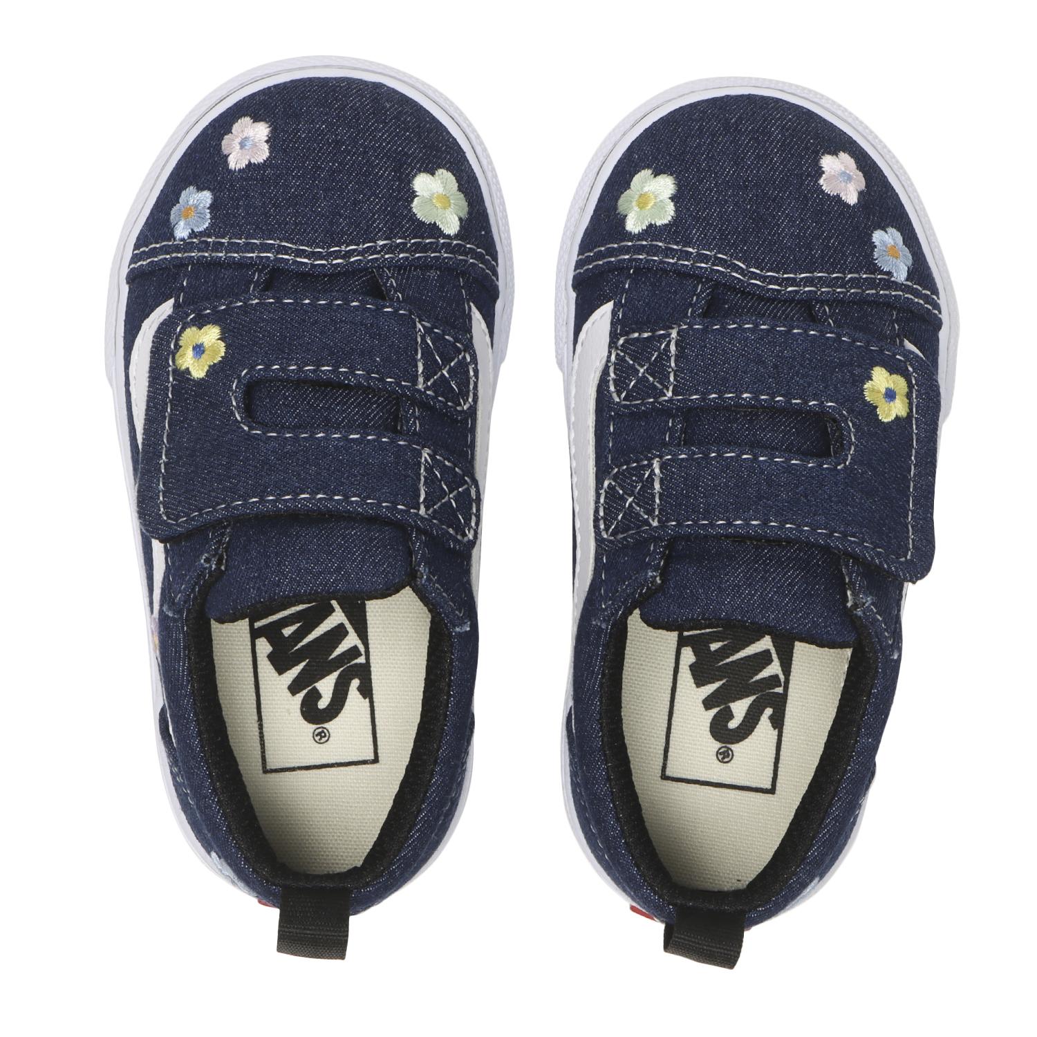 반스 키즈 신발 일본 토틀러 올드스쿨 플라워 패턴 스니커즈 V36TDL 데님