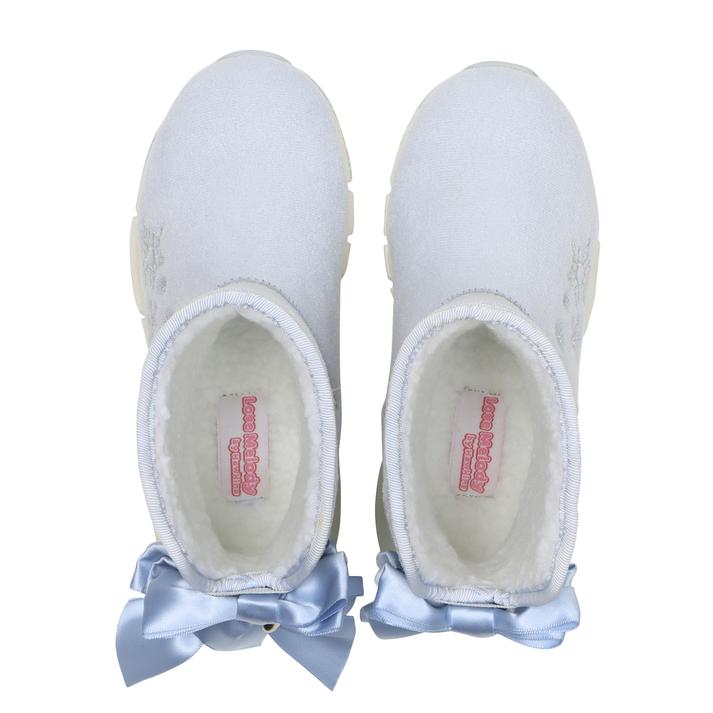 호킨스 키즈 부츠 일본 디즈니 프린세스 백 리본 새틴 겨울 신발 3컬러