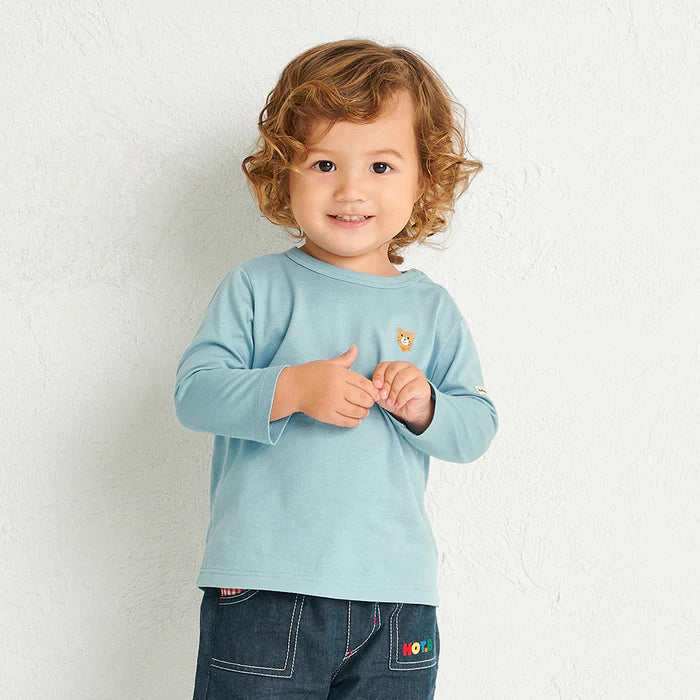 미키하우스 티셔츠 일본 키즈 긴팔 원포인트 자수 7컬러