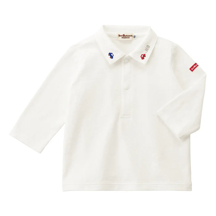 미키하우스 티셔츠 일본 키즈 긴팔  핫비스킷 자동차 폴로 셔츠