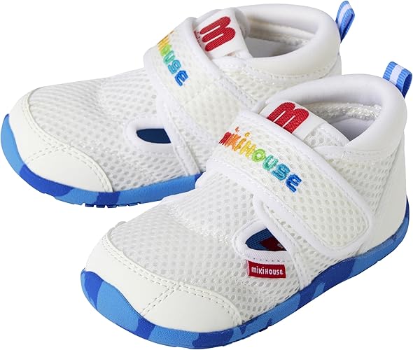 미키하우스 신발 일본 키즈 아기 샌들 레인보우 로고 찍찍이 3컬러