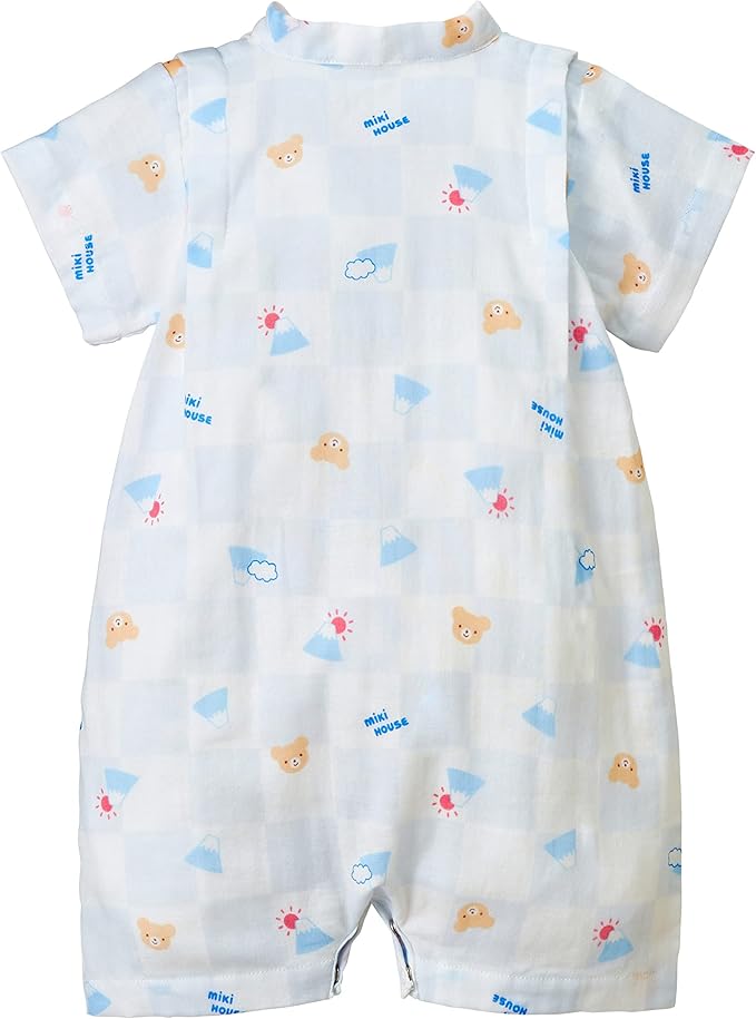 미키하우스 티셔츠 일본 바디수트 신생아 아기 반팔 진베이 유카타 디자인 4컬러