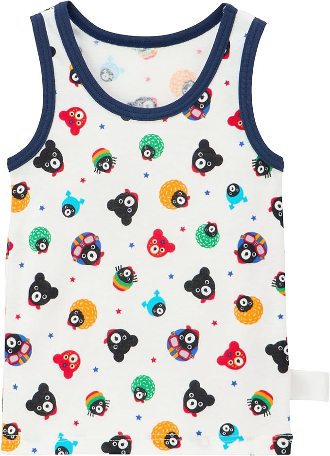 미키하우스 티셔츠 일본 키즈 유아 민소매 곰돌이 패턴 나시