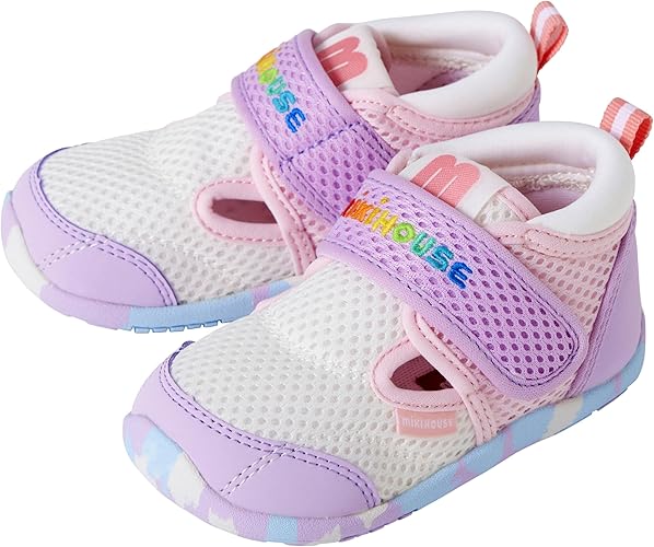 미키하우스 신발 일본 키즈 아기 샌들 레인보우 로고 찍찍이 3컬러