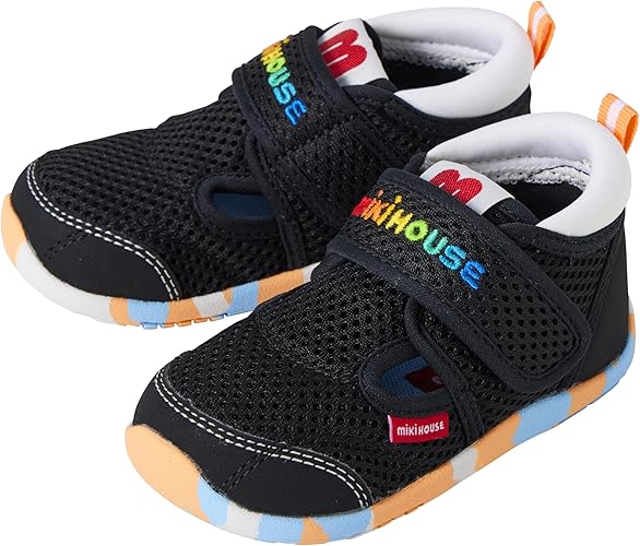 미키하우스 신발 일본 키즈 아기 샌들 레인보우 로고 찍찍이 3컬러