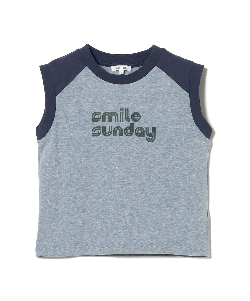 빔즈 키즈 티셔츠 일본 Beams 유아 반팔티 라글란 민소매 로고 디자인 2컬러