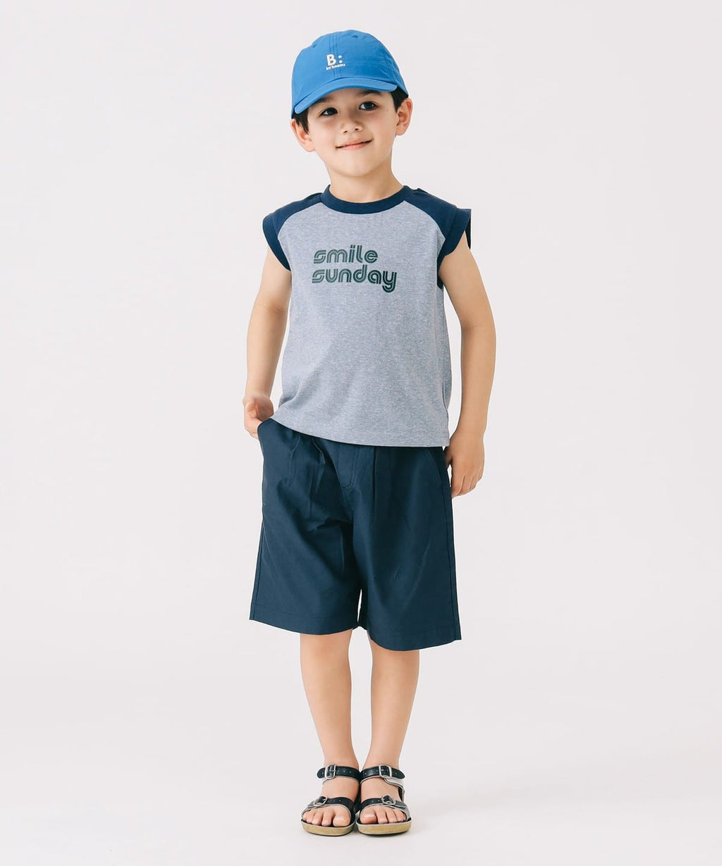 빔즈 키즈 티셔츠 일본 Beams 유아 반팔티 라글란 민소매 로고 디자인 2컬러