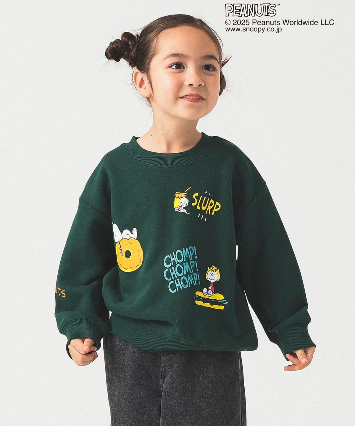 빔즈 키즈 티셔츠 일본 Beams 유아 맨투맨 스누피 피넛 프린트 2컬러