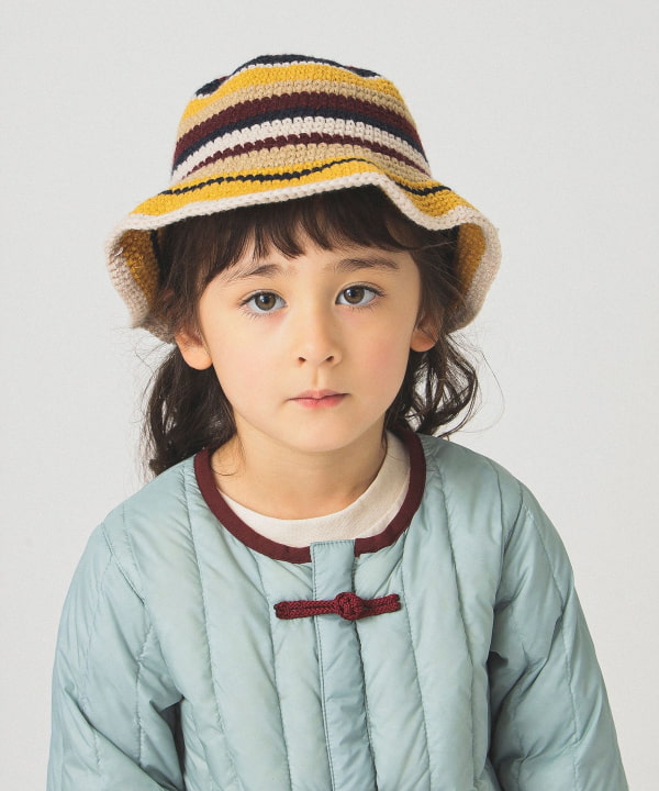 빔즈 키즈 모자 일본 버킷햇 멀티 크로쉐 니트 디자인 2컬러