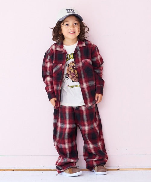 마키즈 키즈 바지 일본 유아 이지 와이드 체크 팬츠 와이드 타입 3컬러