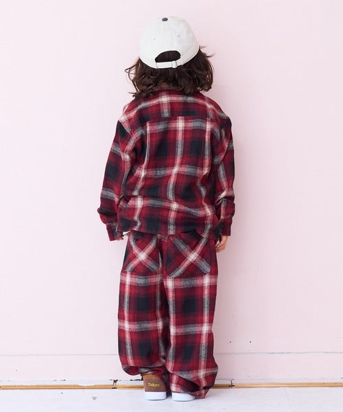 마키즈 키즈 바지 일본 유아 이지 와이드 체크 팬츠 와이드 타입 3컬러