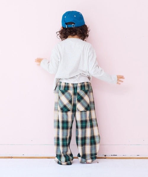 마키즈 키즈 바지 일본 유아 이지 와이드 체크 팬츠 와이드 타입 3컬러