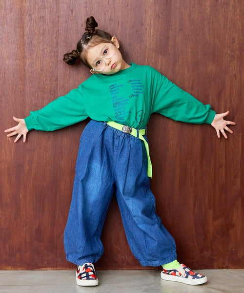 마키즈 바지 일본 키즈 청바지 데님 배럴 팬츠 테이퍼드 디자인 2컬러