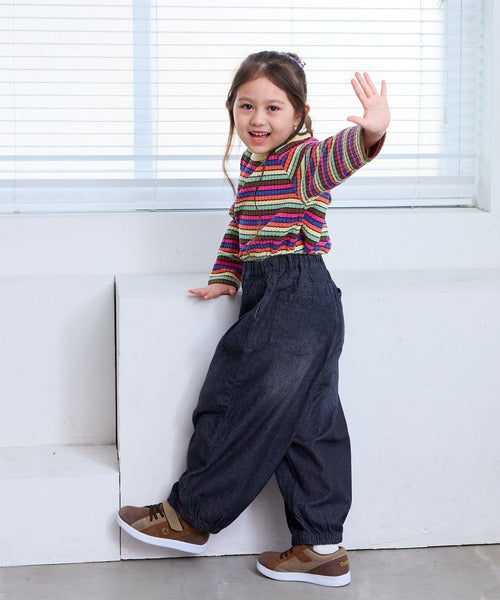 Quần Makizu cho bé, quần jean trẻ em Nhật Bản, quần barrel denim, thiết kế ống côn, 2 màu