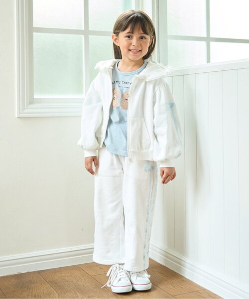 petit main 키즈 티셔츠 일본 쁘띠마인 유아 후드짚업 리본 라인풀 6컬러