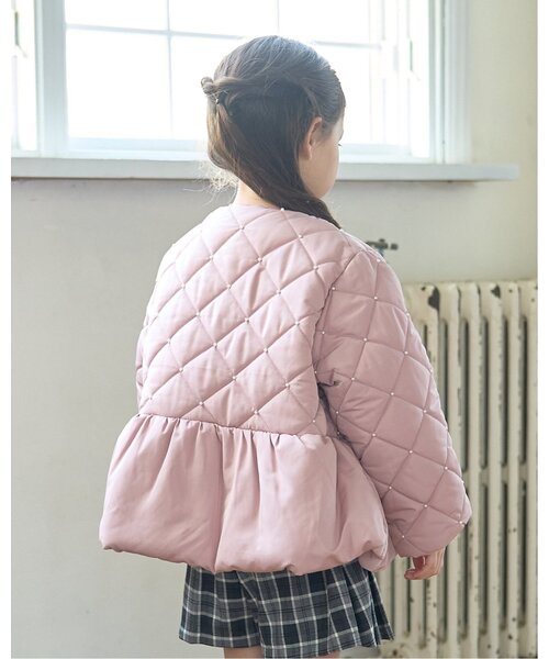 petit main 키즈 자켓 일본 쁘띠메인 유아 블루종 진주 퀼팅 페블럼 4컬러