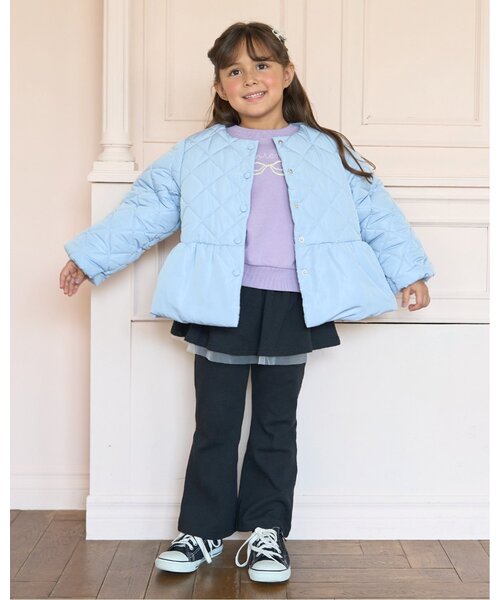 petit main 키즈 자켓 일본 쁘띠메인 유아 블루종 진주 퀼팅 페블럼 4컬러