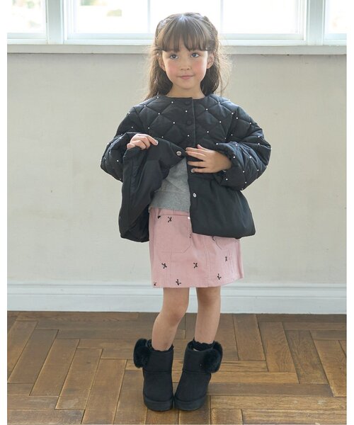 petit main 키즈 자켓 일본 쁘띠메인 유아 블루종 진주 퀼팅 페블럼 4컬러