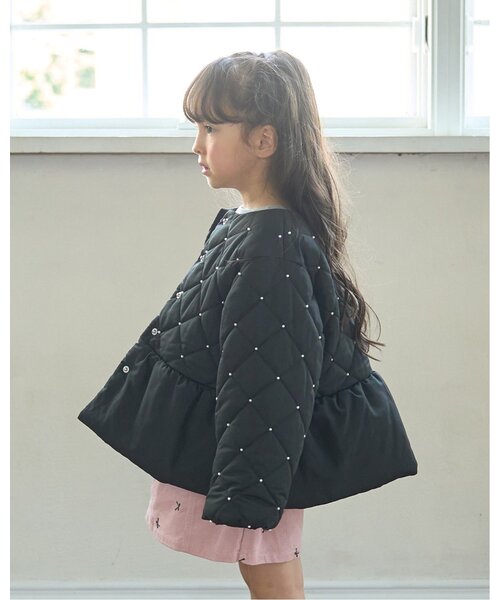 petit main 키즈 자켓 일본 쁘띠메인 유아 블루종 진주 퀼팅 페블럼 4컬러