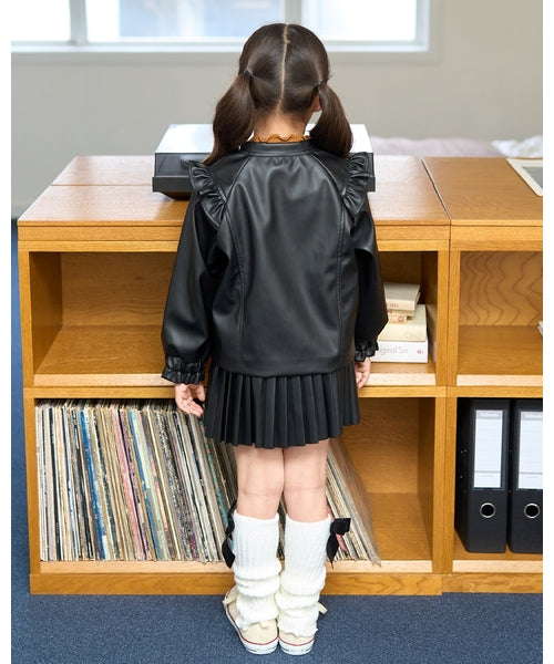 petit main 키즈 자켓 일본 쁘띠마인 유아 노카라 레자 프릴 디자인