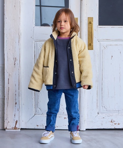 마키즈 키즈 자켓 일본 후리스 블루종 리버시블 보아 플리스 3컬러