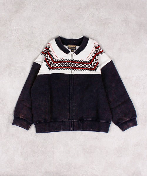 마키즈 키즈 자켓 일본 유아 점퍼 눈송이 디자인 짚업 스웨트 재킷 3컬러