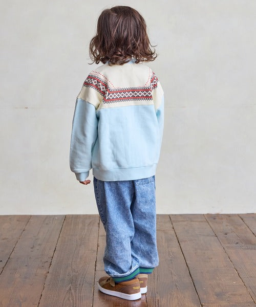 마키즈 키즈 자켓 일본 유아 점퍼 눈송이 디자인 짚업 스웨트 재킷 3컬러