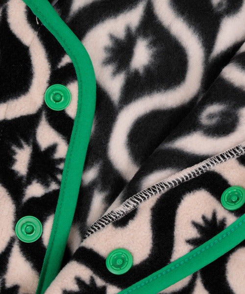 마키즈 자켓 일본 키즈 후리스 카모 플라워 패턴 버튼 플리스 3컬러