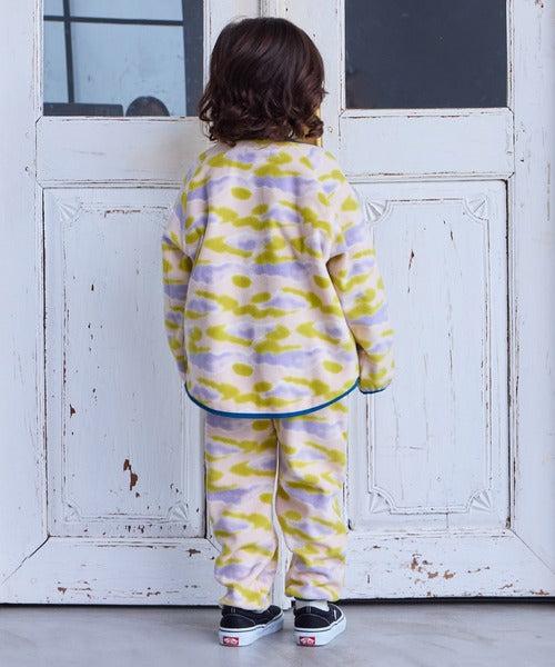 마키즈 자켓 일본 키즈 후리스 카모 플라워 패턴 버튼 플리스 3컬러