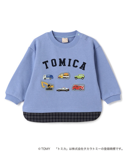 petit main 키즈 티셔츠 일본 쁘띠메인 유아 맨투맨 토미카 체크 긴팔티 3컬러