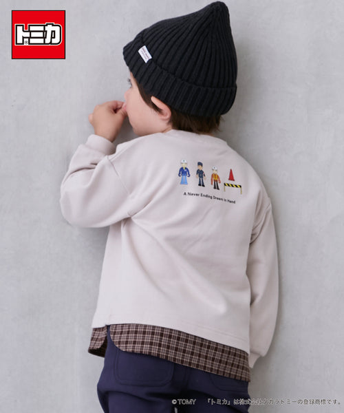 petit main 키즈 티셔츠 일본 쁘띠메인 유아 맨투맨 토미카 체크 긴팔티 3컬러