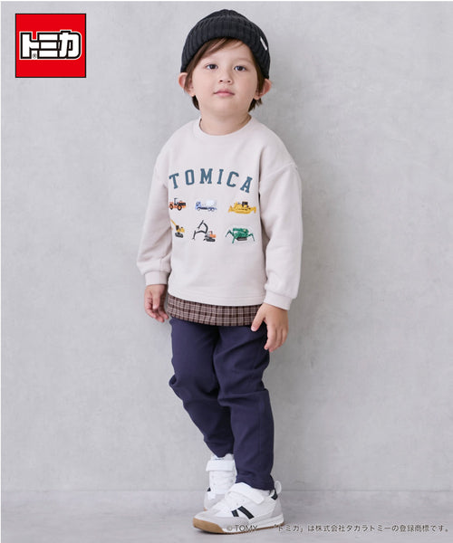 petit main 키즈 티셔츠 일본 쁘띠메인 유아 맨투맨 토미카 체크 긴팔티 3컬러