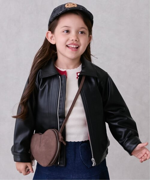 petit main 키즈 자켓 일본 쁘띠마인 유아 합피 레자 루즈핏 패스너 2컬러