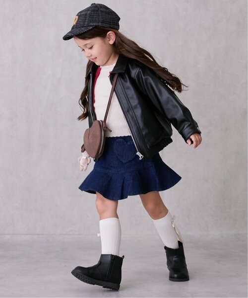 petit main 키즈 자켓 일본 쁘띠마인 유아 합피 레자 루즈핏 패스너 2컬러