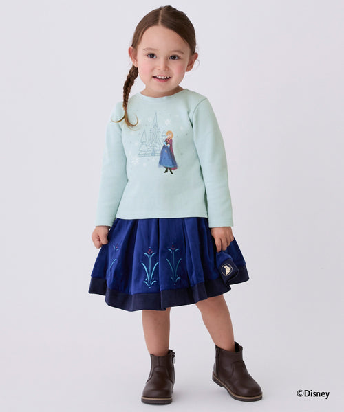 petit main 키즈 티셔츠 일본 쁘띠메인 유아 긴팔티 디즈니 겨울왕구 자수 5컬러