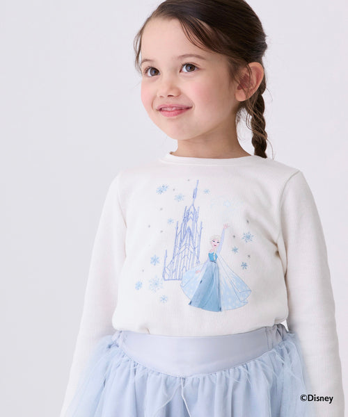 petit main 키즈 티셔츠 일본 쁘띠메인 유아 긴팔티 디즈니 겨울왕구 자수 5컬러