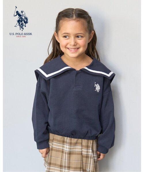 petit main 키즈 티셔츠 일본 쁘띠메인 유아 스웨트 USPLOLO ASSN 자수 로고 4컬러