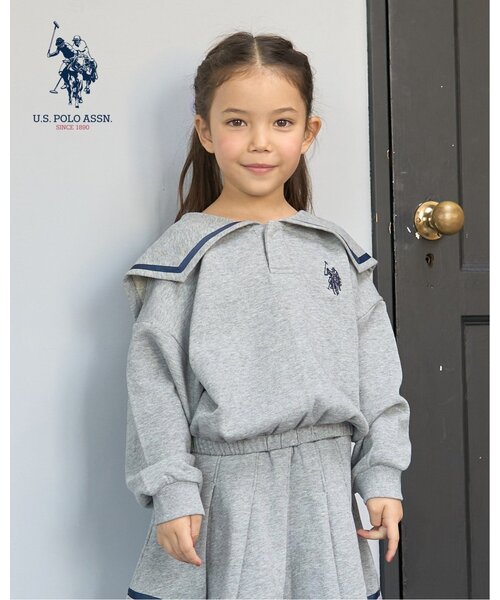 petit main 키즈 티셔츠 일본 쁘띠메인 유아 스웨트 USPLOLO ASSN 자수 로고 4컬러