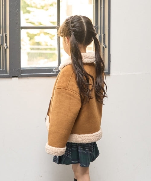 petit main 키즈 자켓 일본 쁘띠메인 유아 페이크 보아 무톤 재킷 2컬러