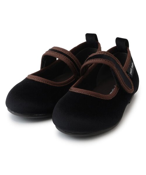 petit main 키즈 신발 일본 쁘띠메인 유아 구두 스트랩 벨루어 3컬러