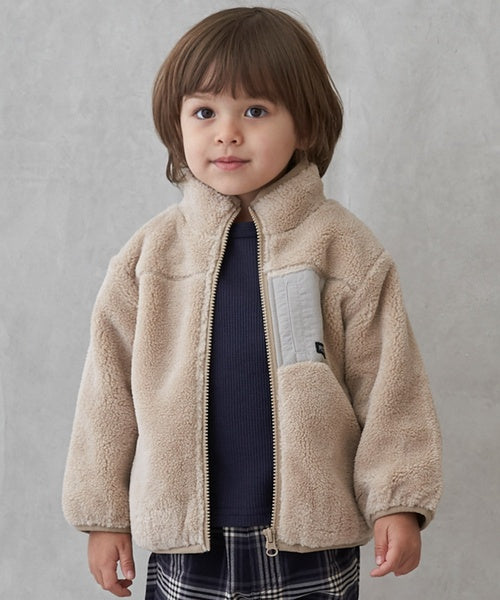 petit main 키즈 자켓 일본 쁘띠마인 유아 후리스 보아 플리스 하이넥 3컬러