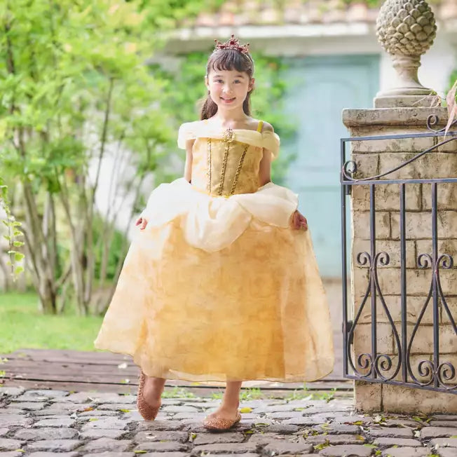 디즈니 벨 공주 원피스 일본 Disney 미녀와 야수 여아 코스튬 키즈 어린이 드레스 의상