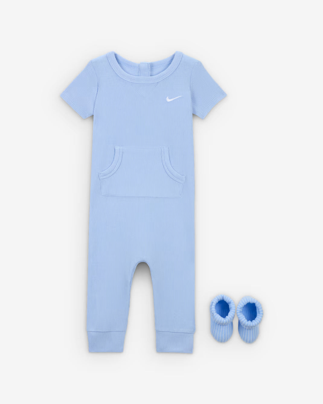 나이키 바디수트 베이비 일본 유아 아기 리브 니트 롬퍼 앤 양말 세트 2컬러