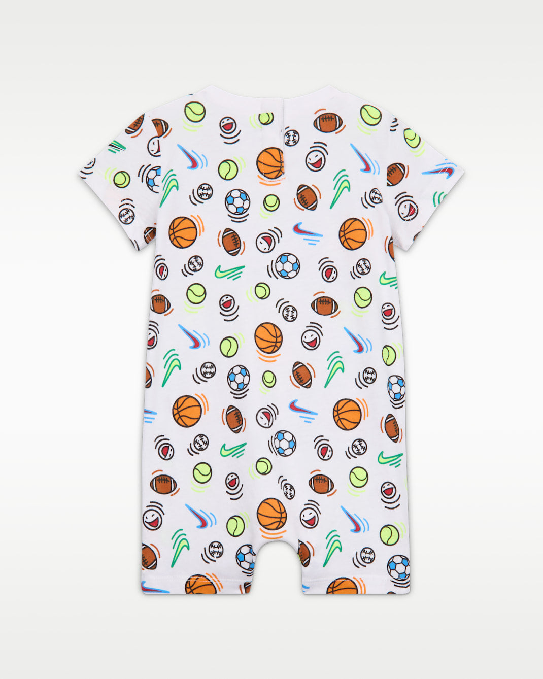 나이키 베이비 바디수트 일본 유아 스포츠 공 프린트 롬퍼 IU5269-100