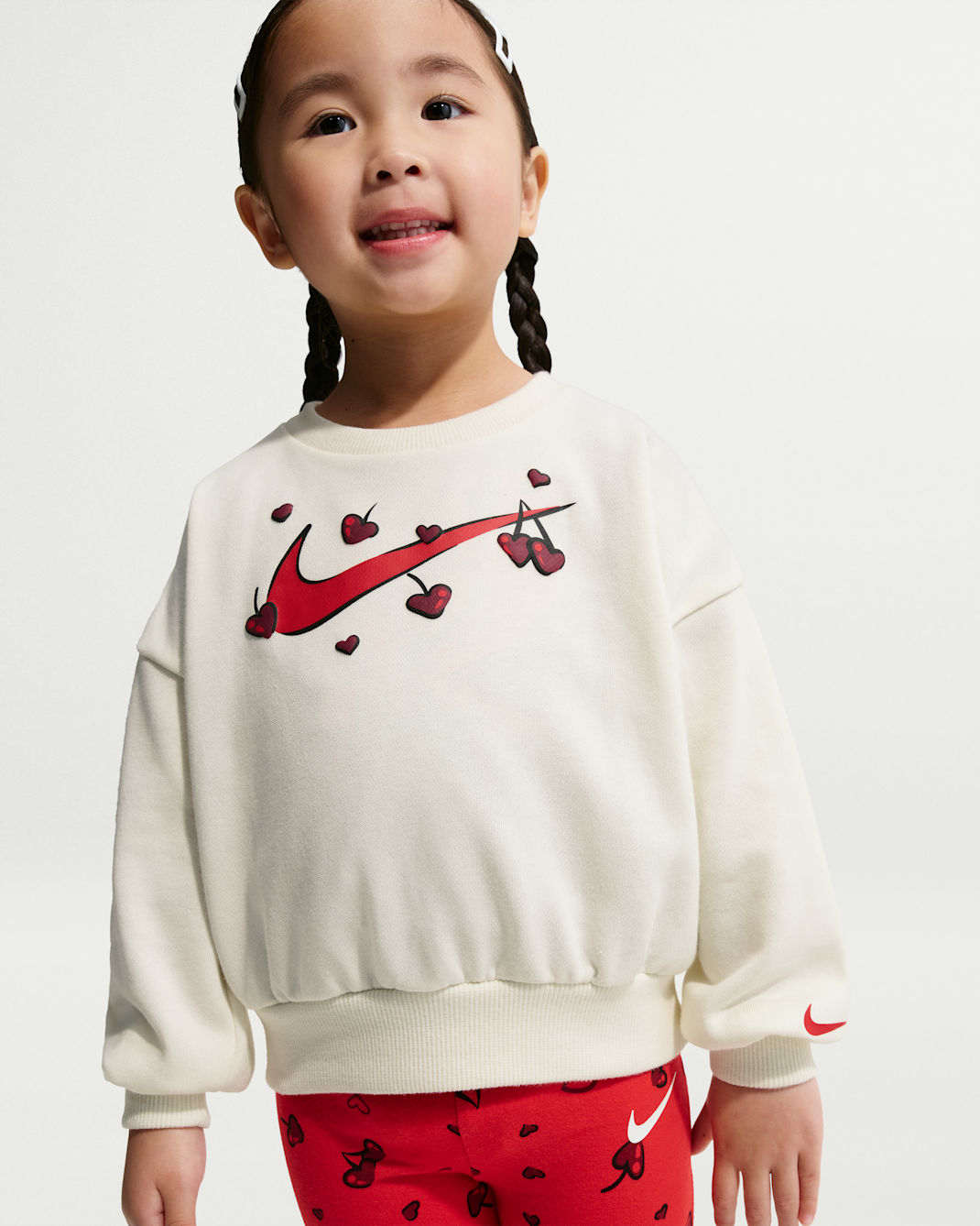 나이키 키즈 셋업 일본 아동 맨투맨 레깅스 바지 체리 포인트 세트 IR8132 2컬러