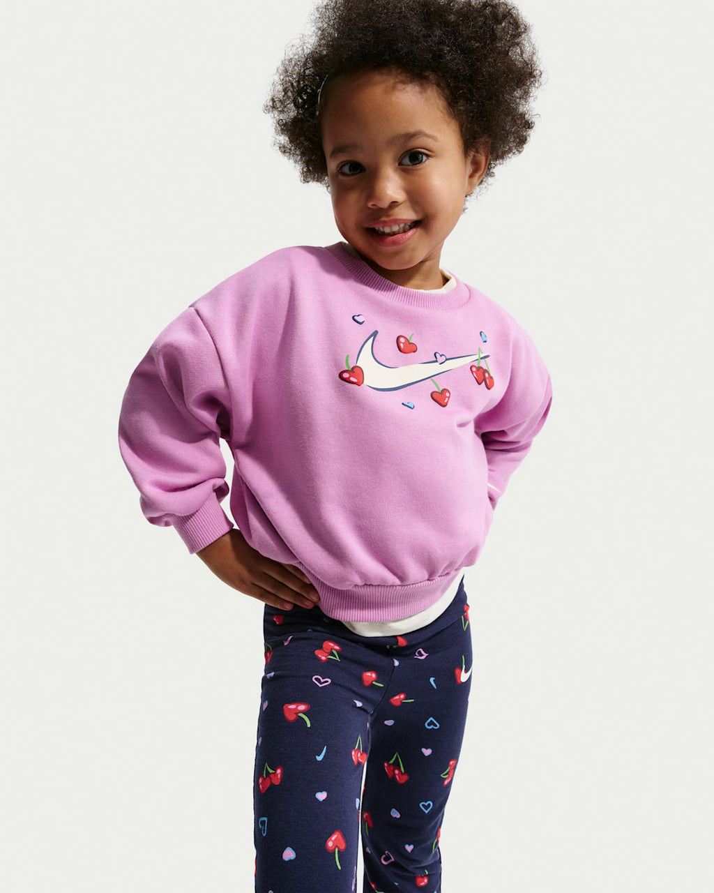 나이키 키즈 셋업 일본 아동 맨투맨 레깅스 바지 체리 포인트 세트 IR8132 2컬러